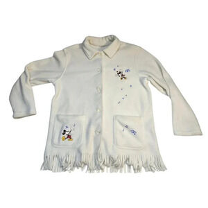 Vintage Mickey & Minnie Fleece Cardigan Sweater Size large